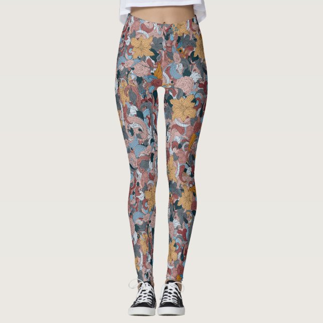 Leggings Beau Design Floral Oriental (Devant)
