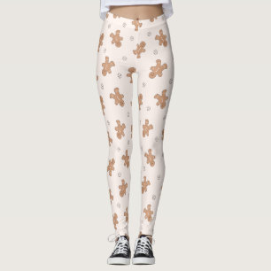 Leggings Beau Motif de pain d'épices de Noël