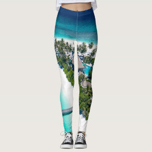 Leggings Beau Paysage De Plage