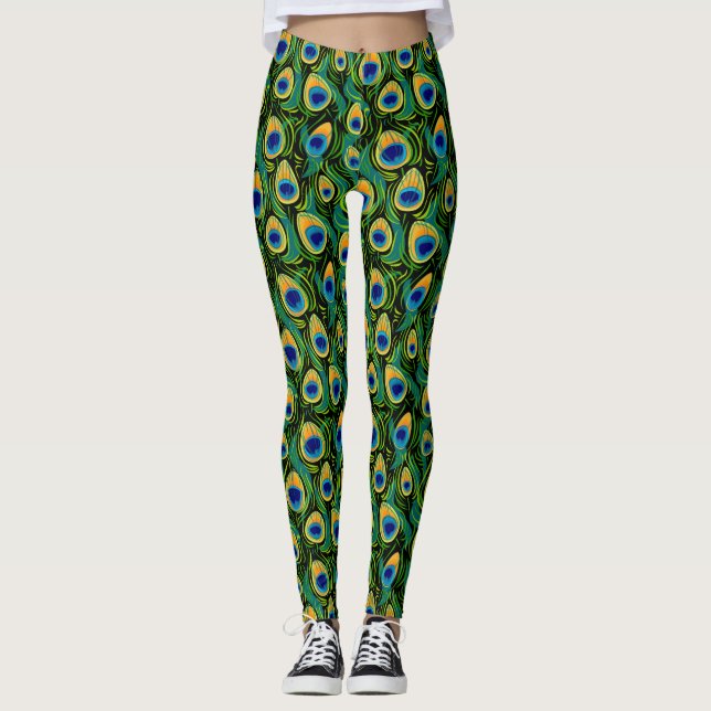 Leggings Beau Peacock Poster de animal Planner (Devant)