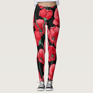Leggings Beau souvenir Motif Red Poppy