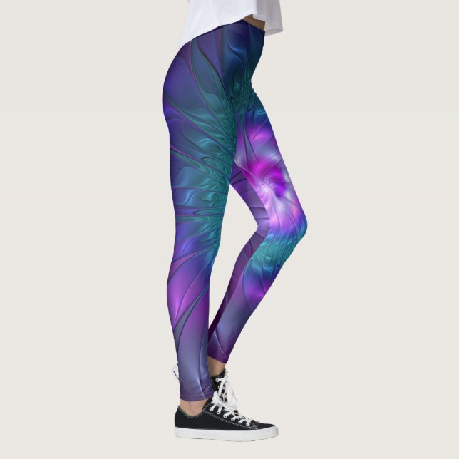 Leggings Beauté florale Abstraite Fleur d'art fractionnée c (Droite)