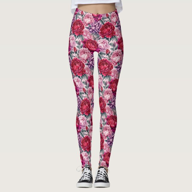 Leggings Beautiful Peonies (Devant)