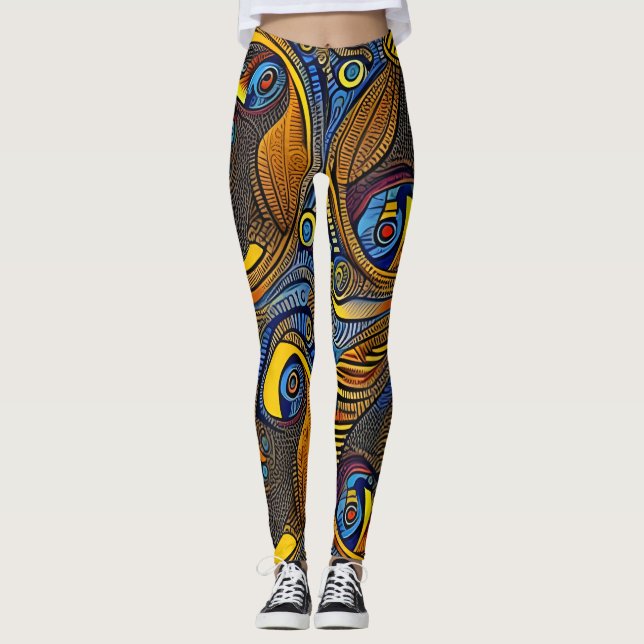 Leggings Beaux hérissons traditionnels (Devant)