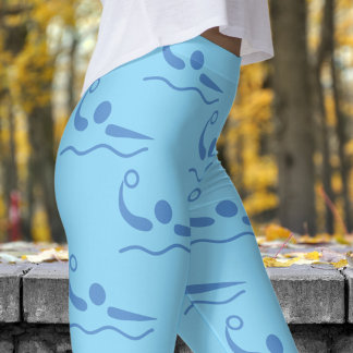 Leggings Bébé amusant Bleu femmes Motif de water-polo