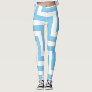 Leggings Bébé Bleu et Blanc Grand Taille Diag. Chevron
