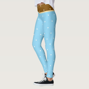 Leggings Bébé Bleu et Pois blancs Brown