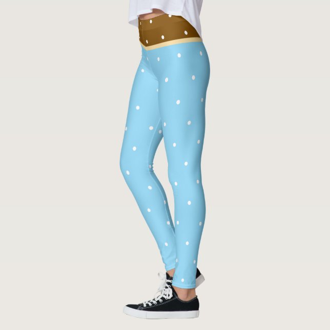Leggings Bébé Bleu et Pois blancs Brown (Gauche)