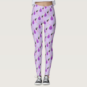 Leggings Bébé Cigogne à Motif Violet Genre Neutre