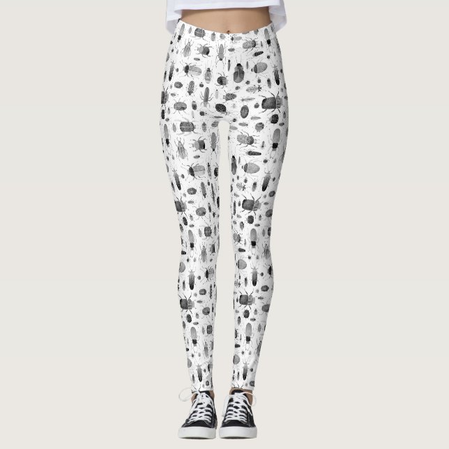 Leggings Beetle noir et blanc (Devant)