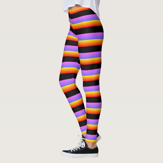 Leggings Belle bande violette orange noire (Gauche)