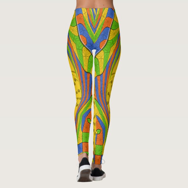 Leggings belle égyptienne multi couleur design symétrique (Dos)