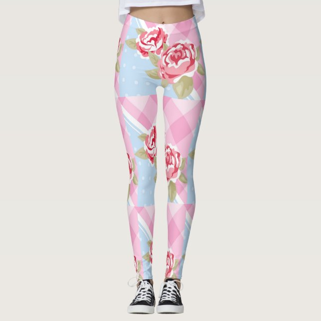 Leggings Belle florale rose (Devant)