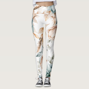 Leggings Belle motif sans couture fleurie avec vintage
