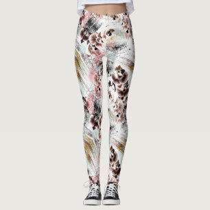 Leggings Belle orchidée stylisée