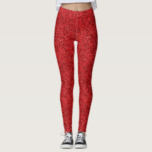Leggings Belle Parties scintillant rouge Effet Motif Leggin