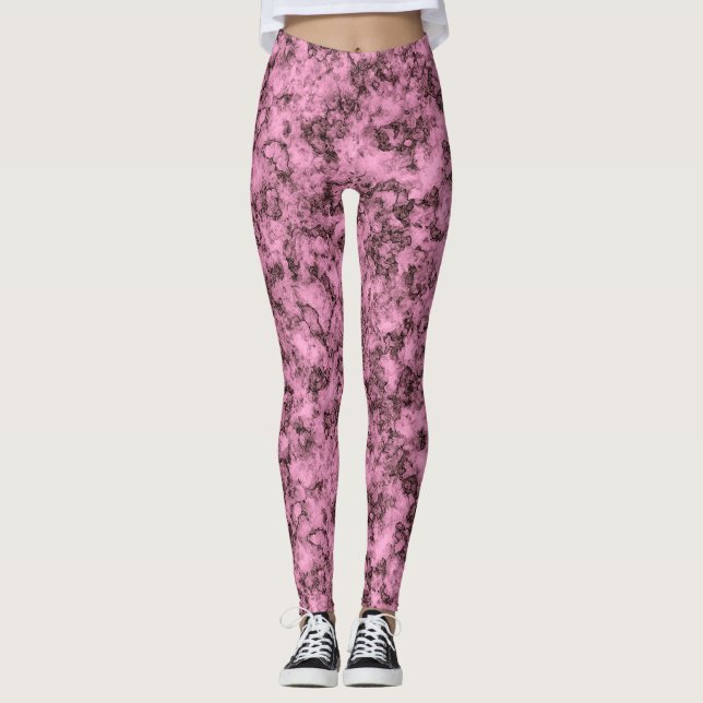 Leggings Belle veine rose marbre clair foncé (Devant)