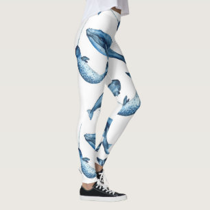 Leggings Belles baleines bleues et guêtres de Narwhals