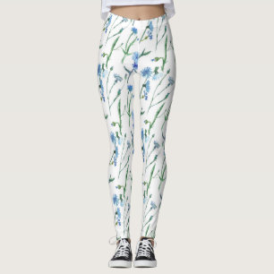 Leggings Belles bleuets à l'aquarelle
