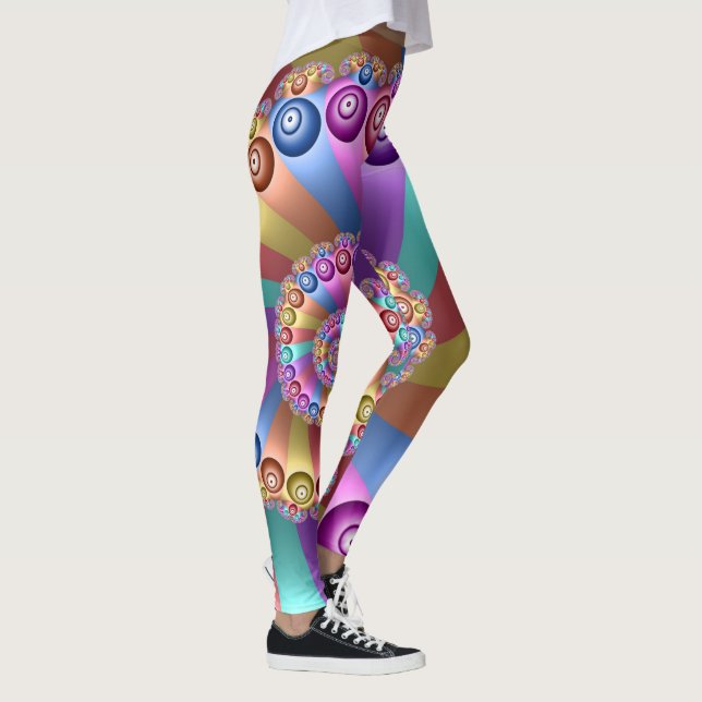 Leggings Belles couleurs Art moderne Abstrait fractal (Droite)