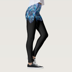 Leggings Belles plumes Leggi Mini Jupe Exotique - Noir