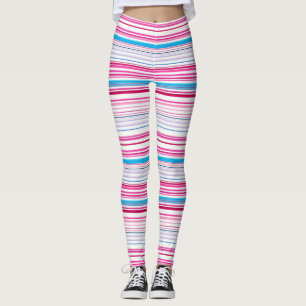 Leggings Belles rayures rose bleue