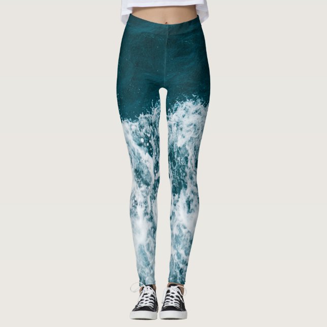 Leggings Belles vagues de mer (Devant)