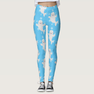 Leggings Béluga mignon bulles dessin de dessin animé