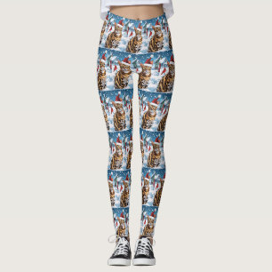 Leggings Bengal Chat hiver Wonderland Noël Joie
