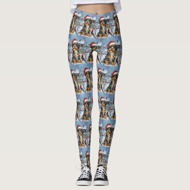 Leggings Bernedoodle Chien Winter Wonderland Noël (Devant)