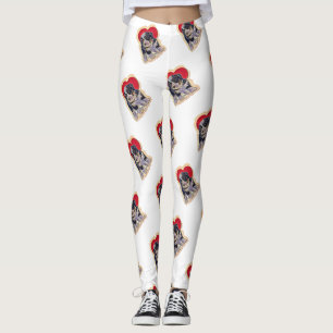 Leggings Bernedoodle noir mignon