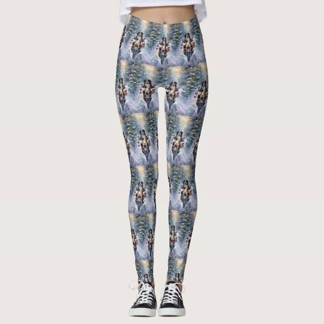 Leggings Bernese Mountain Dog équitation Moto Noël (Devant)