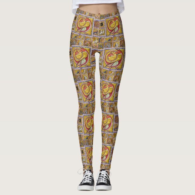 LEGGINGS BESTIAIRE MÉDIÉVAL, DRAGON DE SERPINS, ANIMAL FORE (Devant)