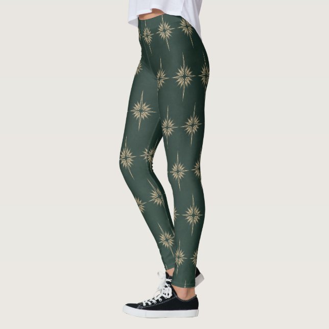 Leggings BETHLEHEM STAR Noël Nativité Motif Vert (Gauche)