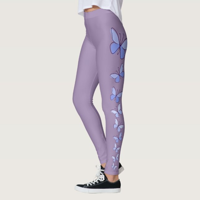 Leggings Beurre en bleu - Violet solide (Gauche)