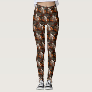 Leggings Bichon Frise Puppy Automne Citrouille délice