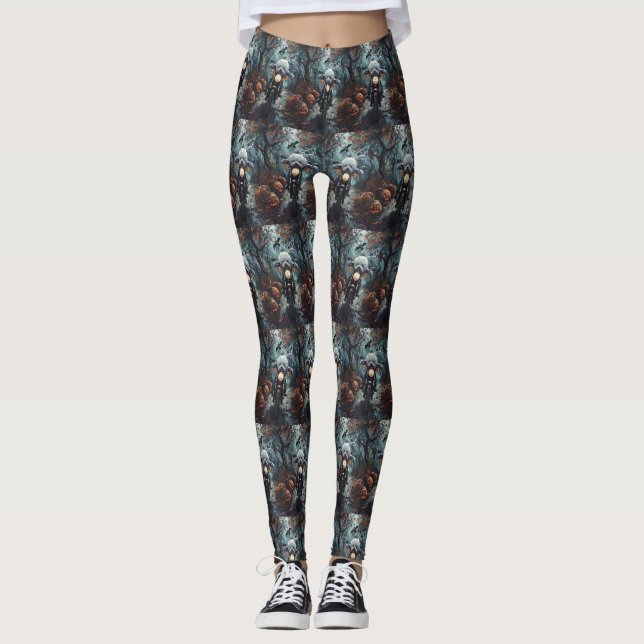 Leggings Bichon Frise Riding Moto Halloween Scandale (Devant)