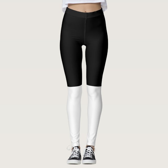 Leggings bicolor, negro y blanco (Devant)