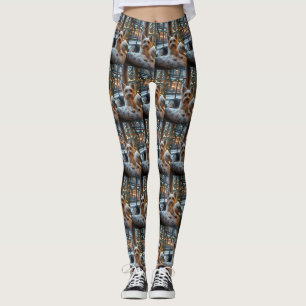 Leggings Biewer Terrier avec lumières de Noël vacances