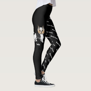 Leggings Biewer Terrier Chien de Dessin Animé & Nom et Race