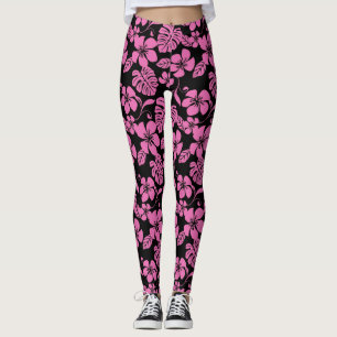 LEGGINGS BIKINI ROSE (NOIR/ROSE)