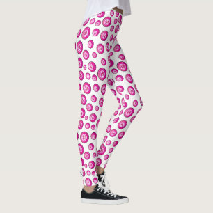 Leggings Bingo Balls rose blanc à motifs