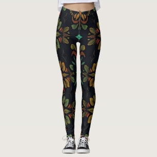 Leggings bio vibreants sans soudure - Décor élégan