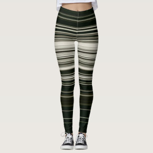 Leggings/Black and White Stripes Leggings