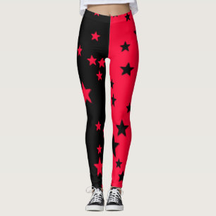 Leggings Black Et Red Star