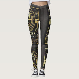 Leggings Black & Gold de luxe inspirés par le Étiq