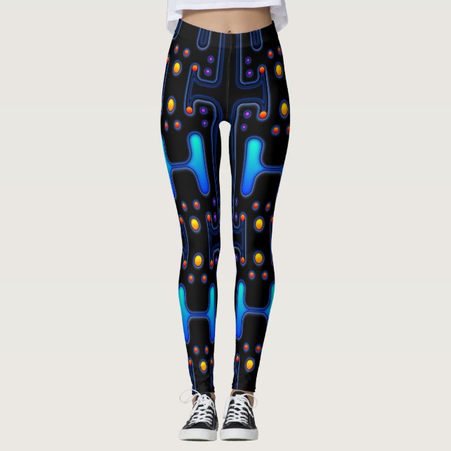 Leggings Black Gothique Space Girl mécanique Android Robot (Devant)