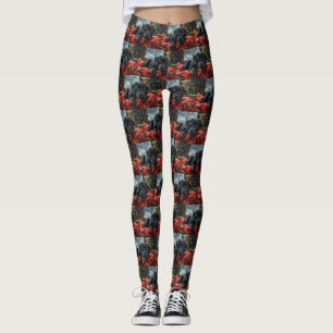 Leggings Black Labrador Chien Festive de Noël