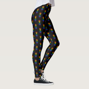 Leggings Black   Motif arc-en-ciel Pride Ananas