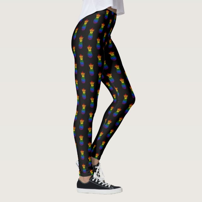 Leggings Black | Motif arc-en-ciel Pride Ananas (Droite)